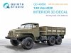 Quinta Studio QD+48568 URAL 4320 3D-Printed & coloured Interior on decal paper (KittyHawk/Zimi model) (with 3D-printed resin parts) 1/48